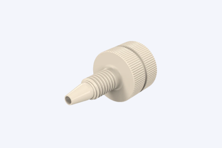 1/16" PEEK One-Piece Fingertight Fittings, Natural PEEK Standard Nut - Machined, 10-32 Threads, 5/pk